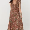 Mojave Lily Shirred Maxi Dress