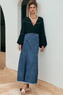 Muse Denim Maxi Skirt