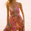 Painter's Garden Strappy Maxi Dress
